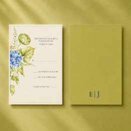 Moderne Groene Editoriale Orchidee & Anthurium Bru RSVP Kaartje