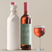 Moderne, groene elegante, minimale scriptbruiloft wijn etiket