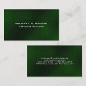 Moderne groene, elegante platte professional visitekaartje (Voorkant / Achterkant)