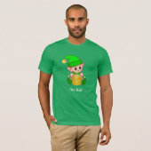 Moderne groene Elf en persoonlijke tekst T-shirt (Voorkant volledig)