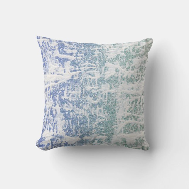 Moderne groene en blauwe waterverf abstract patroo kussen (Voorkant)