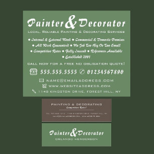 Moderne groene en bruine schilder en decorator flyer