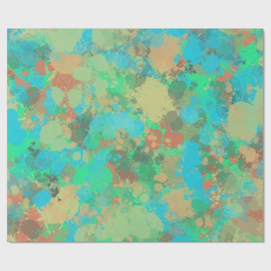 Moderne groene en gele druppels Abstract ontwerp Cadeaupapier (Vlak)