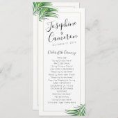 Moderne groene en gouden tropische palmbladrand programma (Voorkant / Achterkant)