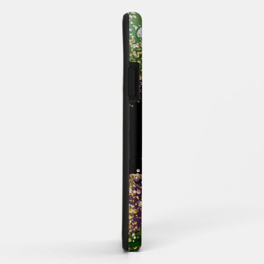 Moderne groene en Paarse glitteragaat Case-Mate iPhone Case (Achterkant/rechts)