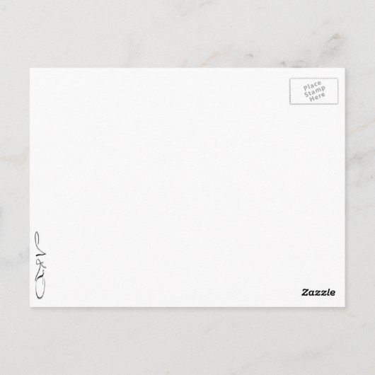 Moderne groene en paarse Tulip Couple-patroon Briefkaart (Achterkant)