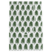 Moderne Groene en Witte Kerstboom Gift Bag Medium Cadeauzakje (Achterkant)