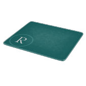 moderne groene en witte monogram snijplank (Hoek)