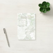 Moderne groene en witte palmbladeren post-it® notes (Kantoor)