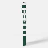 Moderne Groene en Witte Streep met Monogram Case-Mate iPhone Case (Achterkant / Links)