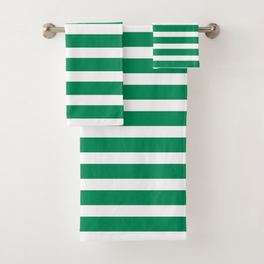Moderne groene en witte strepen bad handdoek (Insitu)