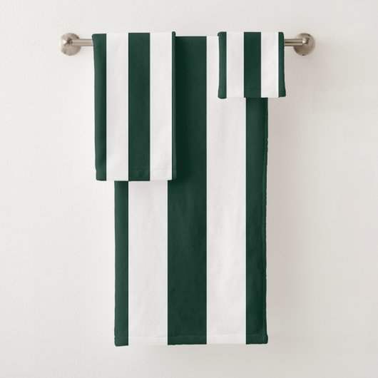 Moderne groene en witte strepen minimalistisch bad handdoek (Insitu)