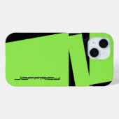 Moderne groene en zwarte gepersonaliseerde naam Case-Mate iPhone case (Achterkant (horizontaal))