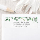 Moderne groene Eucalyptus Botanische adresaanduidi Etiket (Insitu)