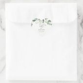 MODERNE GROENE EUCALYPTUS FOLIAGE WATERVERF WEDING HART STICKER (Tas)