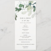 MODERNE GROENE EUCALYPTUS-LOOF WATERVERFPROGRAMMA MENU (Voorkant)