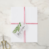Moderne Groene Eucalyptus Vrolijke Kerstvakantie Cadeaulabel (Met Touw)