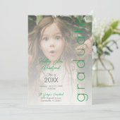 Moderne groene Fancy Vellum Overlay Effect Foto Kaart (Staand voorkant)