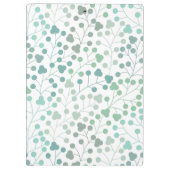 Moderne groene florale patroonscriptnaam klembord (Achterkant)