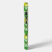 Moderne groene gele driehoek Geometrisch patroon Case-Mate iPhone Case (Achterkant / Links)