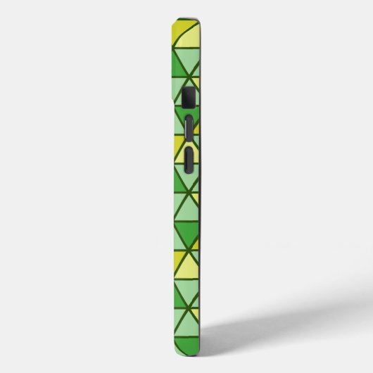 Moderne groene gele driehoek Geometrisch patroon Case-Mate iPhone Case (Achterkant / Links)