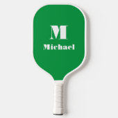 Moderne Groene Gepersonaliseerde Naam Initiaal Ste Pickleball Paddle (Achterkant)
