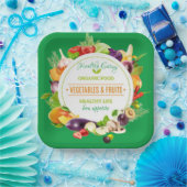 Moderne, groene, gezonde voeding papieren bordje (Feest)