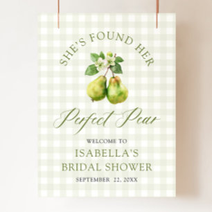 Moderne groene Gingham Perfect Pair Bruidscadeaufe Poster