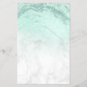 Moderne, groene glitter marmer make-up artiest flyer (Achterkant)