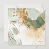 Moderne groene gouden botanische vierkant | kaart (Achterkant)