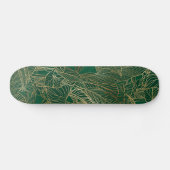 Moderne groene goudvulling Plant botanisch ontwerp Skateboard (Horizontaal)