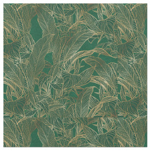 Moderne groene goudvulling Plant botanisch ontwerp Stof