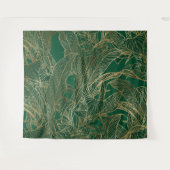 Moderne groene goudvulling Plant botanisch ontwerp Wandkleed (Voorkant (horizontaal))