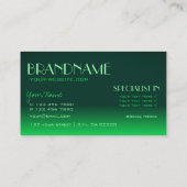 Moderne groene gradiënt spiegellettertype Klassiek Visitekaartje (Achterkant)