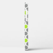 Moderne groene grijze hexagon met naam monogram Case-Mate iPhone case (Achterkant / Links)