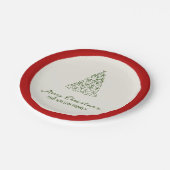 Moderne groene grillige kerst papieren bordje (Gekanteld)