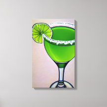 Moderne Groene Groovy Vloeibare Margarita Kunst Gr