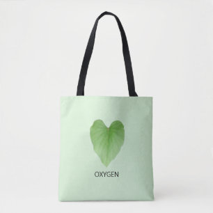 Moderne groene hartvorm plant blad draagtas