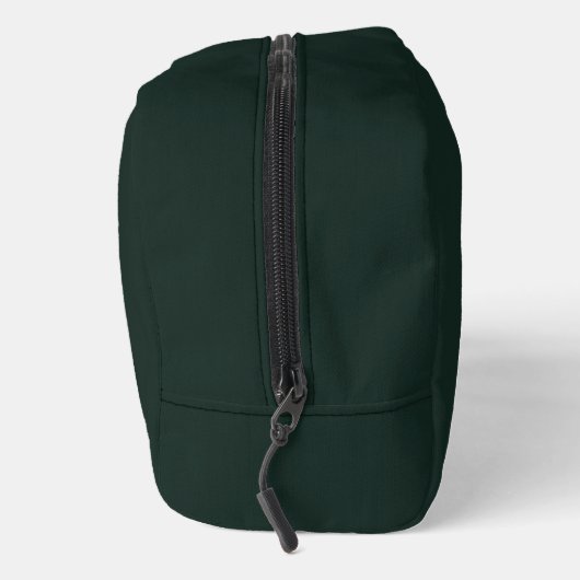 Moderne Groene Houtskool Gouden Script Naam Toilettasje (Rechts)