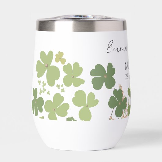 Moderne Groene Ierse Leaf Clover Wedding (Voorkant)
