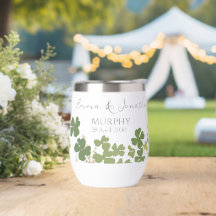Moderne Groene Ierse Leaf Clover Wedding