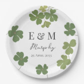 Moderne Groene Ierse Leaf Clover Wedding Papieren Bordje (Voorkant)