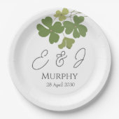 Moderne Groene Ierse Leaf Clover Wedding Papieren Bordje (Voorkant)
