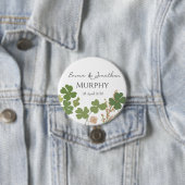 Moderne Groene Ierse Leaf Clover Wedding Ronde Button 7,6 Cm (In situ)
