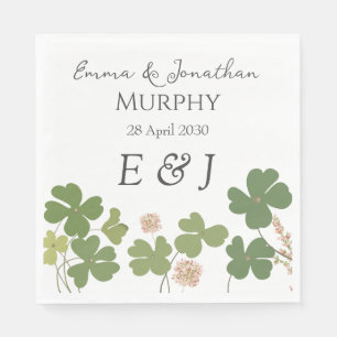 Moderne Groene Ierse Leaf Clover Wedding Servet
