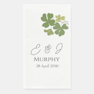 Moderne Groene Ierse Leaf Clover Wedding Servet