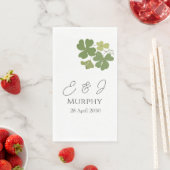 Moderne Groene Ierse Leaf Clover Wedding Servet (Insitu)