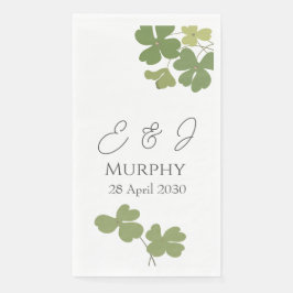 Moderne Groene Ierse Leaf Clover Wedding Servet