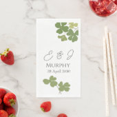 Moderne Groene Ierse Leaf Clover Wedding Servet (Insitu)
