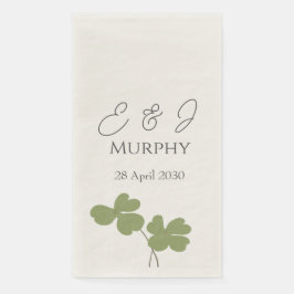 Moderne Groene Ierse Leaf Clover Wedding Servet